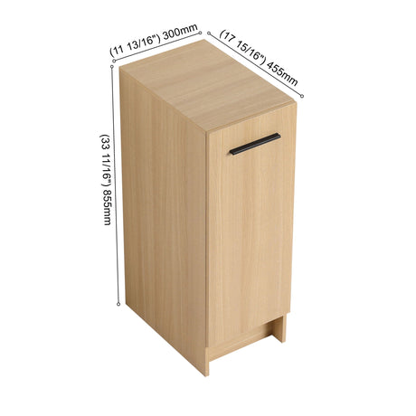 Slim Freestanding Bathroom Storage Cabinet - Light Oak HouseOfZazla