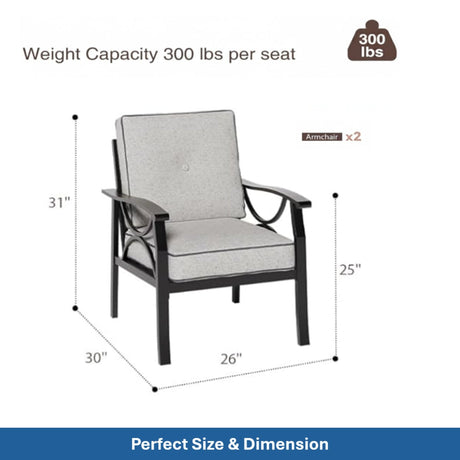 Patio Furniture Set with Coffee Table and Cushions for Backyard HouseOfZazla
