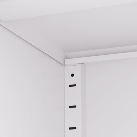 Tall Metal Kitchen Pantry Cabinet With Adjustable Shelves And Silent Magnetic Doors - White HouseOfZazla