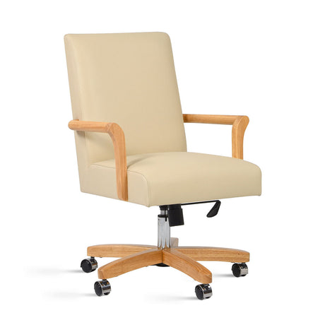 Dumont - Modern Farmhouse High Back Executive Home Office Chair - Neutral Cream Beige / Natural HouseOfZazla