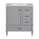 Bathroom Vanity, Modern Bathroom Cabinet With Sink Combo Set, Bathroom Storage Cabinet With A Soft Closing Door And 3 Drawers, Solid Wood Frame HouseOfZazla