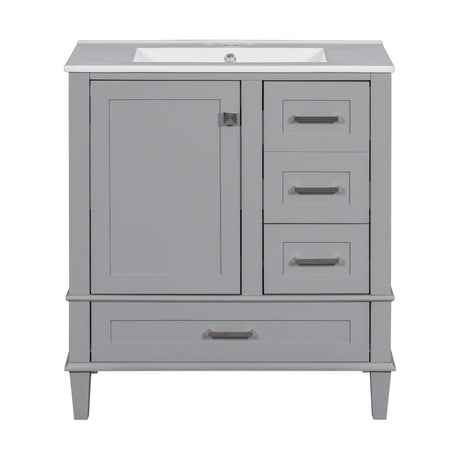 Bathroom Vanity, Modern Bathroom Cabinet With Sink Combo Set, Bathroom Storage Cabinet With A Soft Closing Door And 3 Drawers, Solid Wood Frame HouseOfZazla