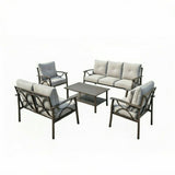 Patio Furniture Set with Coffee Table and Cushions for Backyard