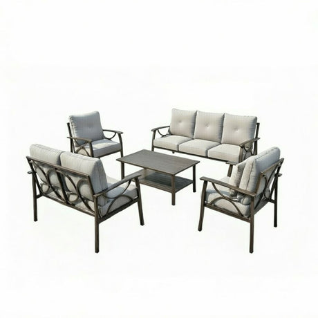 Patio Furniture Set with Coffee Table and Cushions for Backyard HouseOfZazla