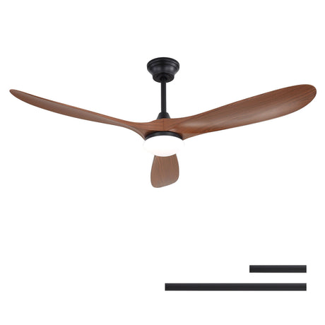 Smart Ceiling Fan With Lights, 3 Blades, Reversible Quiet DC Motor For Indoor HouseOfZazla