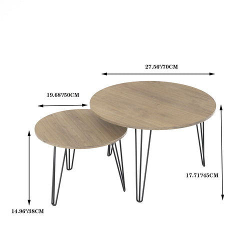 Round Nesting Coffee Table For Living Room (Set of 2) HouseOfZazla