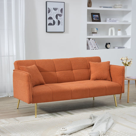 Convertible Double Futon Sofa Bed With Folding Armrests For Living Rooms HouseOfZazla