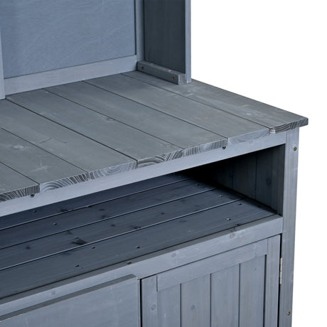 TOPMAX Large Fir Wood Potting Bench with Hutch and Storage HouseOfZazla
