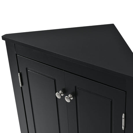 Triangle Bathroom Storage Cabinet With Adjustable Shelves, Freestanding Floor Cabinet For Home Kitchen HouseOfZazla