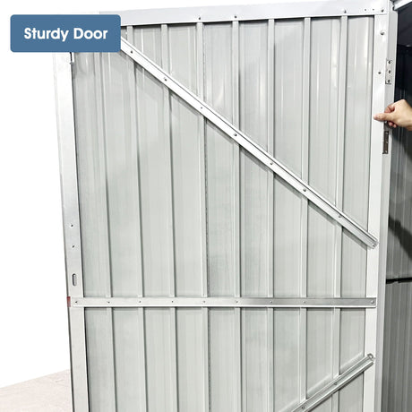 Outdoor Storage Shed, Metal Garden Shed Backyard Utility Tool House Building With 2 Doors And 4 Vents For Car, Truck, Bike, Garbage Can, Tool, Lawnmower HouseOfZazla