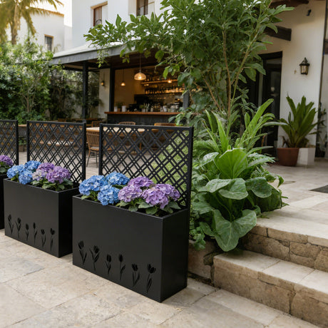 Tall Metal Planter Raised Garden Bed with Trellis HouseOfZazla