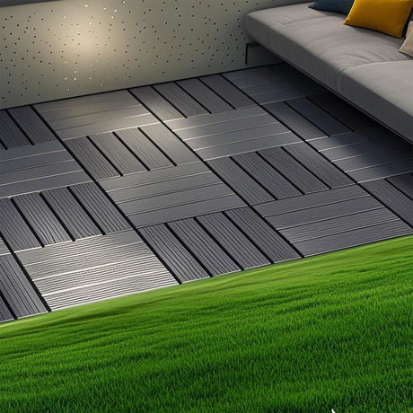 Interlocking Plastic Deck Tiles, Waterproof Outdoor / Indoor Patio Flooring HouseOfZazla