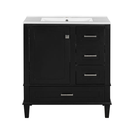 Bathroom Vanity, Modern Bathroom Cabinet With Sink Combo Set, Bathroom Storage Cabinet With A Soft Closing Door And 3 Drawers, Solid Wood Frame HouseOfZazla