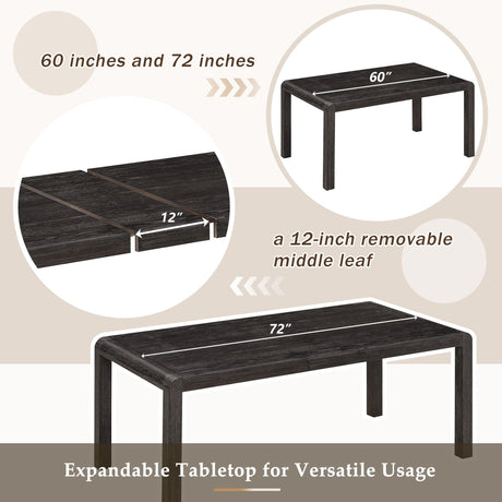 Extendable Dining Table Set With 4 Upholstered Chairs And 1 Bench HouseOfZazla