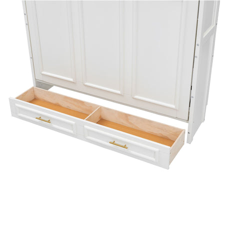 Full Size Murphy Bed With 2 Drawers - Beige HouseOfZazla