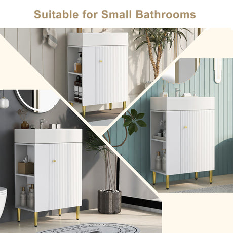 Bathroom Vanity, Combo Cabinet, Bathroom Storage Cabinet, Single Ceramic Sink HouseOfZazla