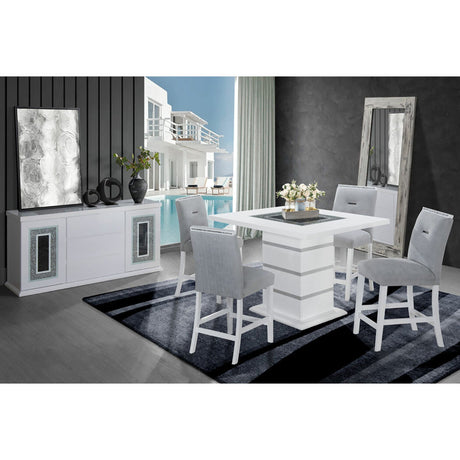 Ariya - 5 Pieces Bar Table And Bar Stool Set HouseOfZazla