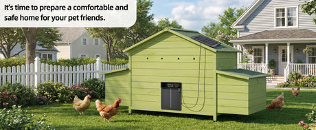 70" Automatic Chicken Coop with Solar-Powered Door HouseOfZazla