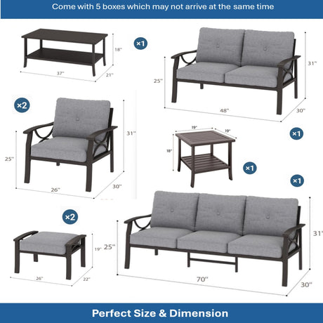 Patio Furniture Set with Coffee Table and Cushions for Backyard HouseOfZazla