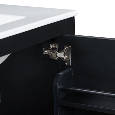 Bathroom Vanity With Single Sink, Combo Cabinet Undermount Sink, Bathroom Storage Cabinet With Two Doors And A Drawer, Soft Closing, Multifunctional Storage, Solid Wood Frame HouseOfZazla