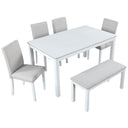 Dining Table Set With Crystal Decoration And Upholstered Chairs HouseOfZazla