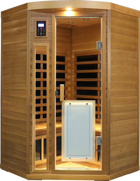 Low EMF Two person Far-infrared Red cedar Deluxe indoor pentagonal sauna room HouseOfZazla
