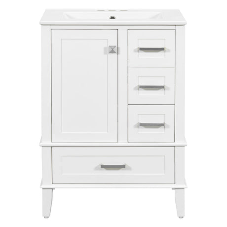 Bathroom Vanity, Modern Bathroom Cabinet With Sink Combo Set, Bathroom Storage Cabinet With A Soft Closing Door And 3 Drawers, Solid Wood Frame HouseOfZazla