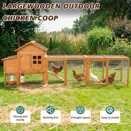 Large Chicken Coop with Nest Box and Run HouseOfZazla