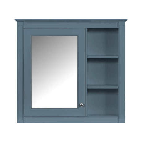 Bathroom Vanity With Medicine Cabinet, Royal Mirror Cabinet, Modern Bathroom Storage Cabinet With 2 Soft Closing Doors And 4 Drawers HouseOfZazla