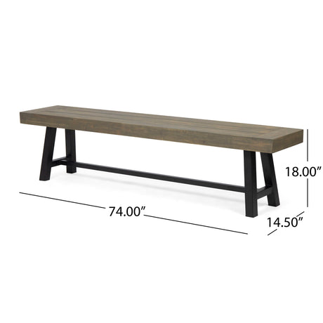 Outdoor Patio Bench - Gray / Rustic Metal HouseOfZazla