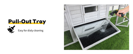 141" Gray Large Wooden Chicken Coop with Nesting Box HouseOfZazla