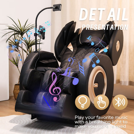 Automatic Massage Chair Recliner With Zero Gravity And Full Body Air Pressure - Black HouseOfZazla