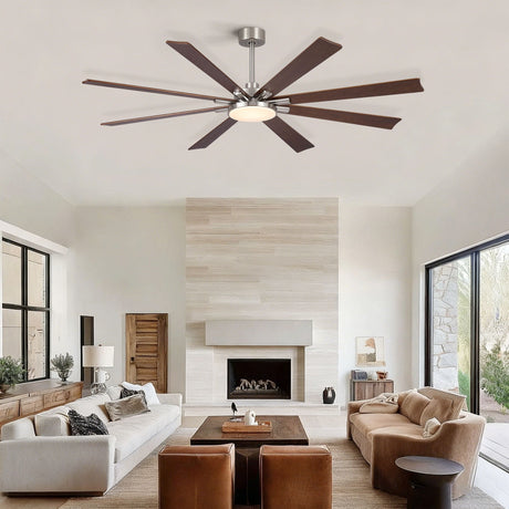 Large Ceiling Fan With Dimmable LED Light 8 Blades Remote Control, Reversible DC Motor HouseOfZazla