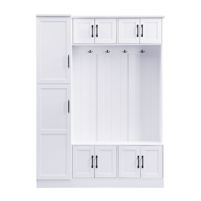 Tall Hall Tree With Shoe Storage, 4 In 1 Entryway Bench