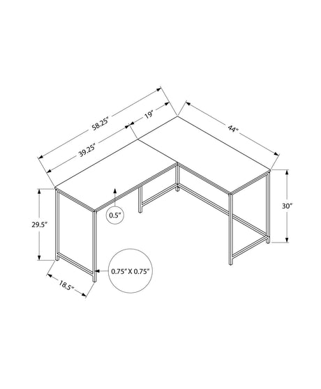 L-Shaped Corner Computer Desk with Contemporary Marble Look HouseOfZazla