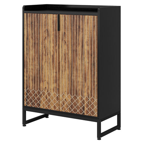 5 Tier Shoe Cabinet With Doors, Compact Entryway Storage Organizer HouseOfZazla