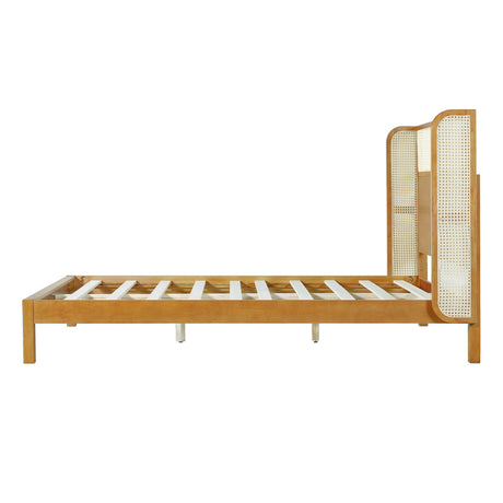 Premium Rubber Wood Platform Queen Bed Frame with Headboard HouseOfZazla