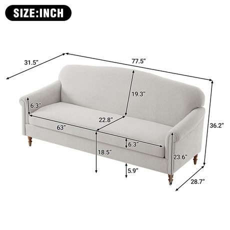 Loveseat Sofa, 2 Seater Couch With Rolled Arms HouseOfZazla