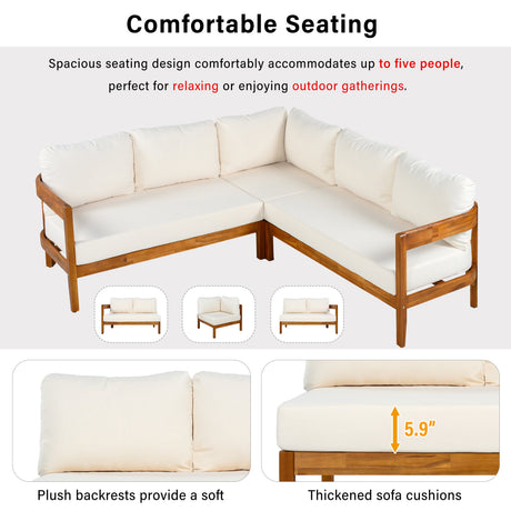 U_Style Acacia Solid Wood Patio Furniture Set HouseOfZazla