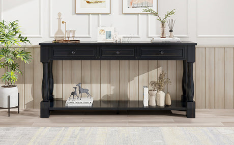TREXM 63" Long Console Table with Drawers and Shelf HouseOfZazla