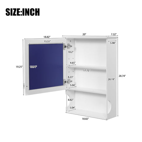 Wall Mounted Bathroom Storage Cabinet With Mirror, Soft Closing Hinges HouseOfZazla