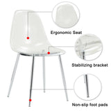Modern Minimalist Transparent Dining Chair - 6-Piece Set