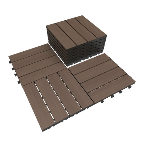 44 Pcs Interlocking Deck Tiles 12" x 12" HDPE Outdoor Flooring HouseOfZazla