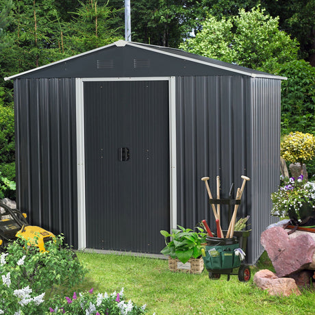 Outdoor Metal Storage Shed With Floor Base HouseOfZazla