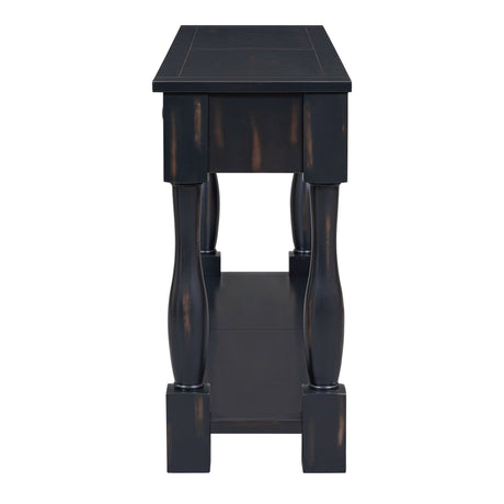 TREXM 63" Long Console Table with Drawers and Shelf HouseOfZazla