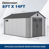 8x14Ft Resin Outdoor Storage Shed with Carpet