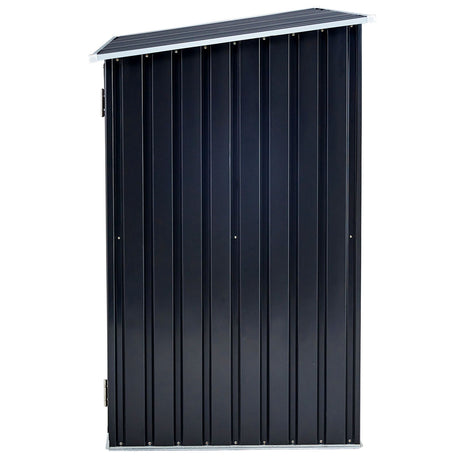 Firewood Storage Shed, Outdoor Firewood Rack, Outdoor Storage Shed With Log Holder, Firewood Shelter For Patio, Anthracite Galvanized Steel - Black HouseOfZazla
