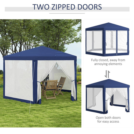 Outsunny 13' x 11' Outdoor Party Tent with Protective Mesh Sidewalls HouseOfZazla
