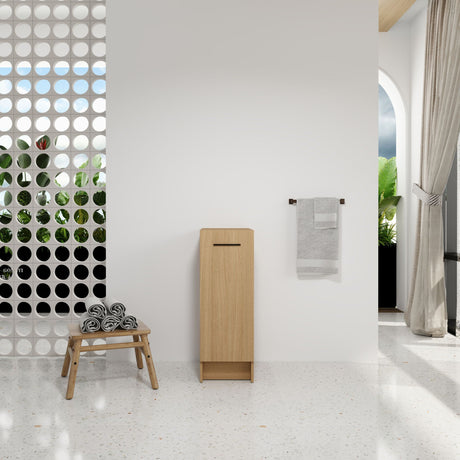 Slim Freestanding Bathroom Storage Cabinet - Light Oak HouseOfZazla