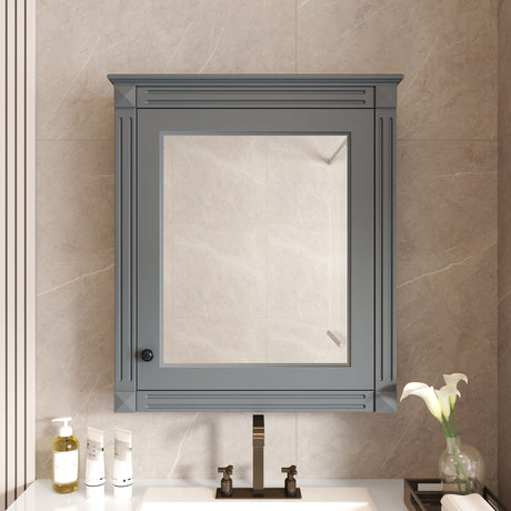 Wall Mounted Bathroom Storage Cabinet With Mirror, Medicine Cabinet With Height Adjustable Shelf HouseOfZazla
